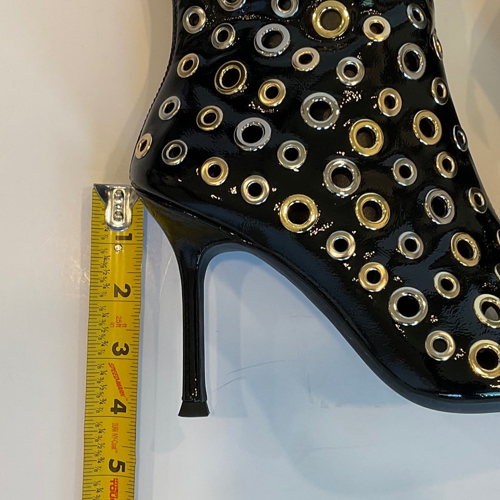 JEFFREY CAMPBELL Holey Pointed Toe Grommet Detail Tall  Boots Size 7.5 NWT - Picture 8 of 10